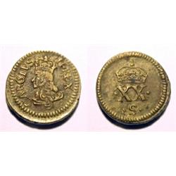 England, Charles II, 1660-1685, excellent portrait of the king. For a gold unite, 8.4 gm. Wither...