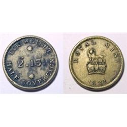 England, Royal Mint Weight, 1821 for half sovereign. (3.91 gm) Withers 2251b.VF+.    $20...