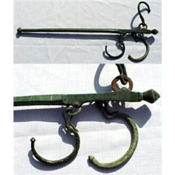 Byzantium, c. 1000 AD. a bronze steelyard balance. This lovely green patinated beam is 44 cm in...