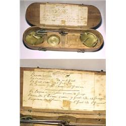 France, c. 1795, a coin scale with an equal arm balance with a steel beam 13.5 cm. in length. Th...