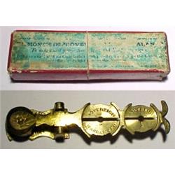 England, C. 1850, a brass "rocker" for sovereigns and half sovereigns. With the original box, ma...