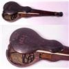 Image 1 : China, 19th century. A typical "Dotchin" violin shaped wooden box scale with ivory beam and bras...