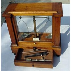 United States, c. 1890-1910, a fine glass encased equal arm balance diamond scales made by Becke...