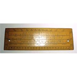 England, c. 1850. Boxwood ruler for determining scale on maps. This 6" x 2" surface is heavily i...