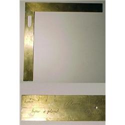 France, c. 1790's, a fine folding brass T-square sector made by Quillet of Paris. The piece is i...