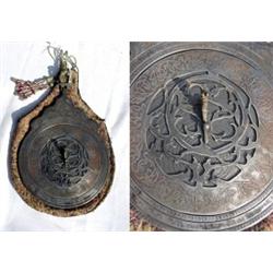 Indo-Persian Zodiacal Astrolabe, unsigned in ferrous metal; the 19 cm. Diameter mater graduated...