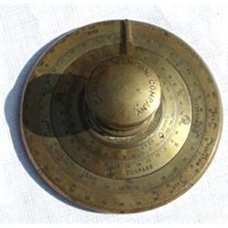 Canada, c. 1927, a brass ship's compass dial with moveable dials. This fine piece is marked: CAN...