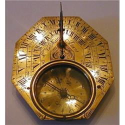 France, an exceptional Butterfield style compass/sundial dating to the 18th century and signed "...