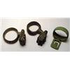 Image 1 : Roman Empire, Balkans, c. 150-300 AD. a lot of three bronze keys. Each one is a finger ring with...