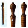 Image 1 : England, c. 1890, wood ring sizer with knobbed turned handle. The shaft with nineteen incised co...