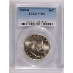 1948-D FRANKLIN HALF DOLLAR, PCGS MS-64