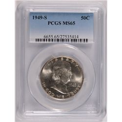 1949-S FRANKLIN HALF DOLLAR, PCGS MS-65