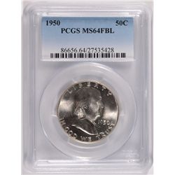 1950 FRANKLIN HALF DOLLAR, PCGS MS-64 FBL
