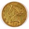 Image 1 : 1847-C $5 GOLD LIBERTY, AU, MARK ON REVERSE, SCARCE CHARLOTTE MINT!