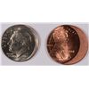 Image 1 : LOT OF 2 OFF CENTER MINT ERRORS 2001 LINCOLN CENT AND 2003 ROOSEVELT DIME