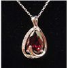 Image 1 : RED CRYSTAL PENDANT WITH CHAIN