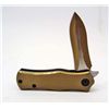 Image 1 : TIGER BRAND "GODSON" SPRING ASSIST OPENING MINI STILETTO KNIFE -  gold