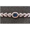 Image 1 : 18K PLATINUM PLATED BLUE AUSTRIAN CRYSTALS BRACELET