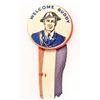 Image 1 : 1918 WWI WELCOME BUDDY PINBACK BUTTON WITH RIBBON