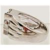 Image 2 : 18K WHITE GOLD AUSTRIAN CRYSTAL LADIES RING - SZ 8