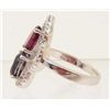 Image 2 : STERLING SILVER IOLITE & GARNET, TOPAZ RING - SZ 7