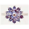 Image 1 : STERLING SILVER TANZANITE RING - SZ 6.5