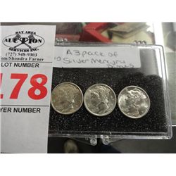 3-Pack of Silver Mercury Dimes