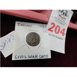 1863 Indian Head Cent (Civil War Date)