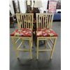 Image 1 : 2 Pickled Oak Fruit Padded Bar Stools  - 2 Times the Money