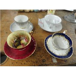 Bavarian & Other Collector Tea Cups (4)