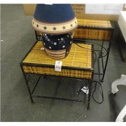 Wicker Iron Accent Table Set