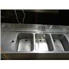 Image 2 : S/S 3-Comp Bar Sink (Short Legs, Hole in Drainboards)