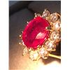 Image 1 : 14kt Gold Ruby and Diamond Ring