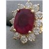 Image 3 : 14kt Gold Ruby and Diamond Ring