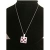 Image 1 : 18Kt White Gold Ruby and Diamond Necklace