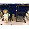 Image 1 : 2 Wooden Swings & Vintage Doll