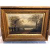 Image 1 : Antique Oil Painting with Gold Gilt Frame