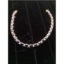 Estate Sapphire and Diamond Tennis Bracelet
