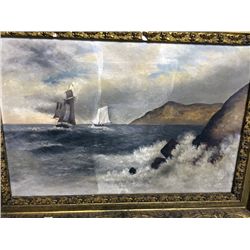 Antique Oil Painting with Gold Gilt Frame