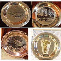 4 Sterling Silver Franklin Mint Plates
