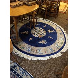 Estate Chinese Hand Woven Round Rug