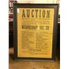 Image 1 : Framed Vintage Auction Newspaper Advertising