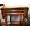 Image 5 : Early Antique Drop Leaf One Drawer Sewing or End Table