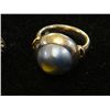Image 2 : Estate 18kt Gold and Sterling Silver Ladies Ring with Pearl and Pearl Earrings