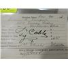 Image 1 : TY COBB SIGNATURE AUTOGRAPH ON DOCUMENT NO COA