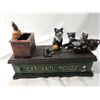 Image 1 : CAST IRON MECHANICAL BANK CAT AND MOUSE