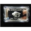 Image 1 : GERMAN SILVER BISON BAR 1 TROY OUNCE.