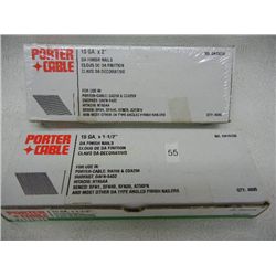 2 Boxes of Porter-Cable 15 Gauge Finishing Nails: 1 Box of 1.5" and 1 Unopened Box of 2"
