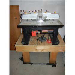 Large Craftsman Tabletop Router w/ Vacuum System Connection and 10 Router Bits