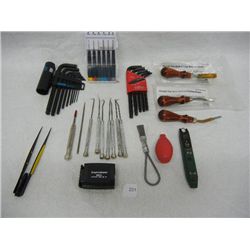 2 Sets of Allen Wrenches, Electronic Screwdriver Set, and Other Misc. Tools